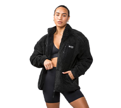 Sherpa Zip Through Jacket (Black)